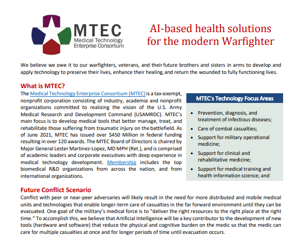 AI-based health solutions for the modern Warfighter