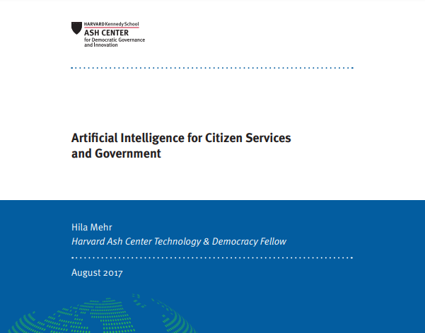 Artificial Intelligence for Citizen Services and Government